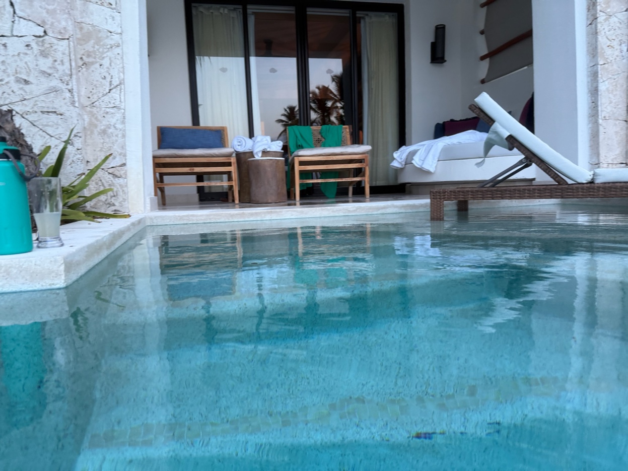 The swim-out patio — Dominican Republic honeymoon